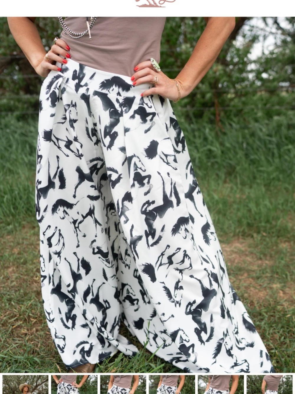 Goldie Lew Horse print dress pants